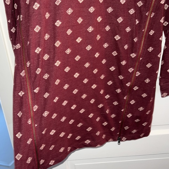 Obey Propaganda dark red/burgundy long sleeve mini dress with zips. Size Large. - Picture 4 of 9